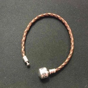 Pandora Brown Leather Bracelet. RETIRED.